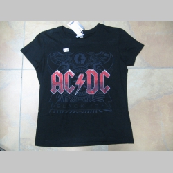 AC/DC  dámske čierne tričko materiál 100% bavlna